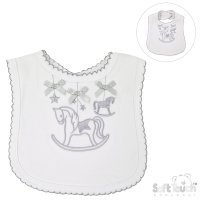 P3617-G: Grey Rocking Horse Velcro Bib